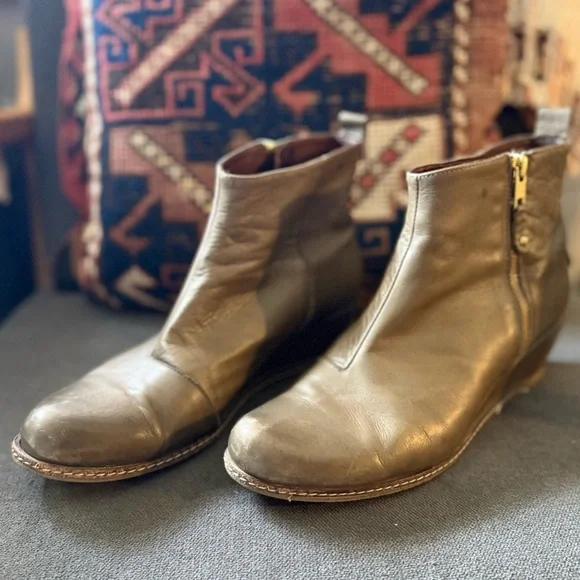 Women's Olive Ankle Booties - Picture 2 of 9